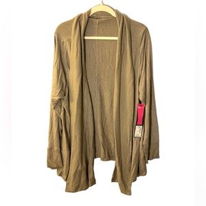 NWT TEEZHER 2X Flowy Lightweight Light Tan / Brown / Sand Cardigan